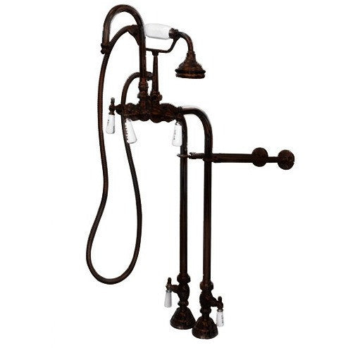 Cambridge Plumbing Clawfoot Tub Deck Mount Brass Faucet with Hand