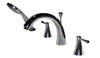 MediTub 4-piece Roman Faucet Two-Handle Chrome Roman Bathtub Faucet with Handheld Shower SW Corp