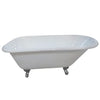 Kingston Brass Aqua Eden 60" Cast Iron Roll Top Clawfoot Freestanding Tub with 3-3/8" Wall Drillings- VCT3D603019NT