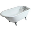 Kingston Brass Aqua Eden 60" Cast Iron Roll Top Clawfoot Freestanding Tub with 3-3/8" Wall Drillings- VCT3D603019NT