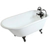 Kingston Brass Aqua Eden 60" Cast Iron Roll Top Clawfoot Freestanding Tub with 3-3/8" Wall Drillings- VCT3D603019NT