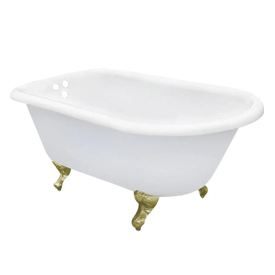 Kingston Brass Aqua Eden 66" Cast Iron Roll Top Clawfoot Tub with 3-3/8" Wall Drillings - VCT3D663019NT Kingston Brass