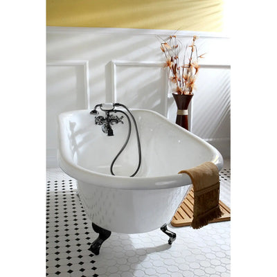 Kingston Brass Aqua Eden 66" Cast Iron Roll Top Clawfoot Tub with 3-3/8" Wall Drillings - VCT3D663019NT Kingston Brass