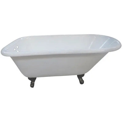 Kingston Brass Aqua Eden 66" Cast Iron Roll Top Clawfoot Tub with 3-3/8" Wall Drillings - VCT3D663019NT