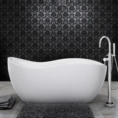 A & E Bath and Shower Axel 68" Premium Acrylic Oval Freestanding Bathtub