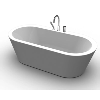 A & E Bath and Shower Una Acrylic 71" Premium Oval Freestanding Tub