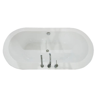 A & E Bath and Shower Una Acrylic 71" Premium Oval Freestanding Tub