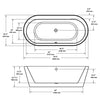 A & E Bath and Shower Una Acrylic 71" Premium Oval Freestanding Tub