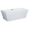 ALFI Brand AB8832 67 Inch White Rectangular Acrylic Free Standing Soaking Bathtub Alfi Trade Inc
