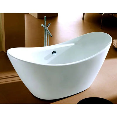 ALFI Brand AB8803 68 Inch White Oval Acrylic Freestanding Soaking Bathtub Alfi Trade Inc