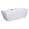 ALFI Brand AB8833 59 Inch White Rectangular Freestanding Soaking Bathtub Alfi Trade Inc