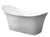 ALFI Brand AB9915 74" White Solid Surface Smooth Resin Soaking Slipper Bathtub