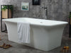 ALFI Brand AB9942 67" White Rectangular Solid Surface Smooth Resin Soaking Bathtub