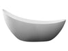 ALFI Brand AB9951 73" White Solid Surface Smooth Resin Soaking Slipper Bathtub Alfi Trade Inc