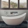 ALFI Brand AB9951 73" White Solid Surface Smooth Resin Soaking Slipper Bathtub Alfi Trade Inc