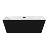 ALFI brand 59" Rectangular Black and White Freestanding Tub