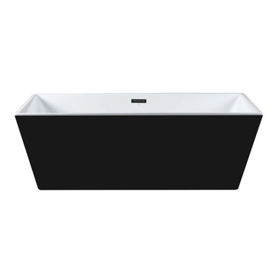 ALFI brand 59" Rectangular Black and White Freestanding Tub