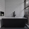 ALFI brand 59" Rectangular Black and White Freestanding Tub Alfi Trade Inc