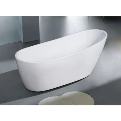 ALFI brand AB8826 68 Inch White Oval Acrylic Free Standing Soaking Bathtub Alfi Trade Inc