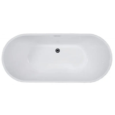 ALFI brand AB8838 59 Inch White Oval Acrylic Free Standing Soaking Bathtub Alfi Trade Inc