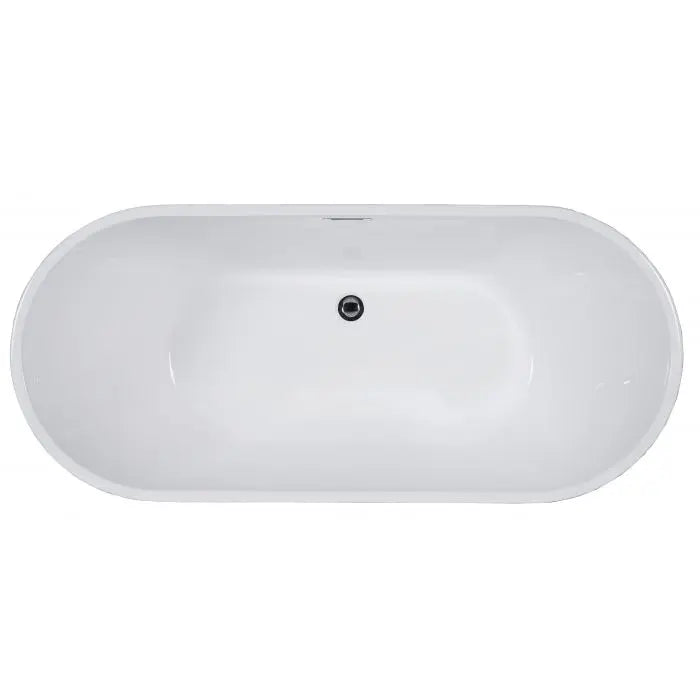 ALFI brand AB8838 59 Inch White Oval Acrylic Free Standing Soaking Bathtub Alfi Trade Inc