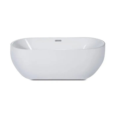 ALFI brand AB8838 59 Inch White Oval Acrylic Free Standing Soaking Bathtub Alfi Trade Inc