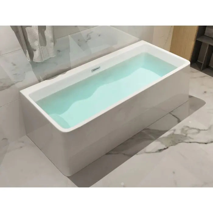 ALFI brand AB8859 67 Inch White Rectangular Acrylic Free Standing Soaking Bathtub Alfi Trade Inc