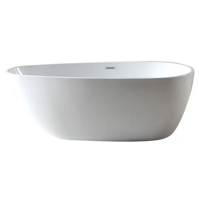 ALFI brand AB8861 59 Inch White Oval Acrylic Free Standing Soaking Bathtub Alfi Trade Inc