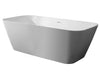 ALFI brand AB9952 67" White Rectangular Solid Surface Smooth Resin Soaking Bathtub Alfi Trade Inc