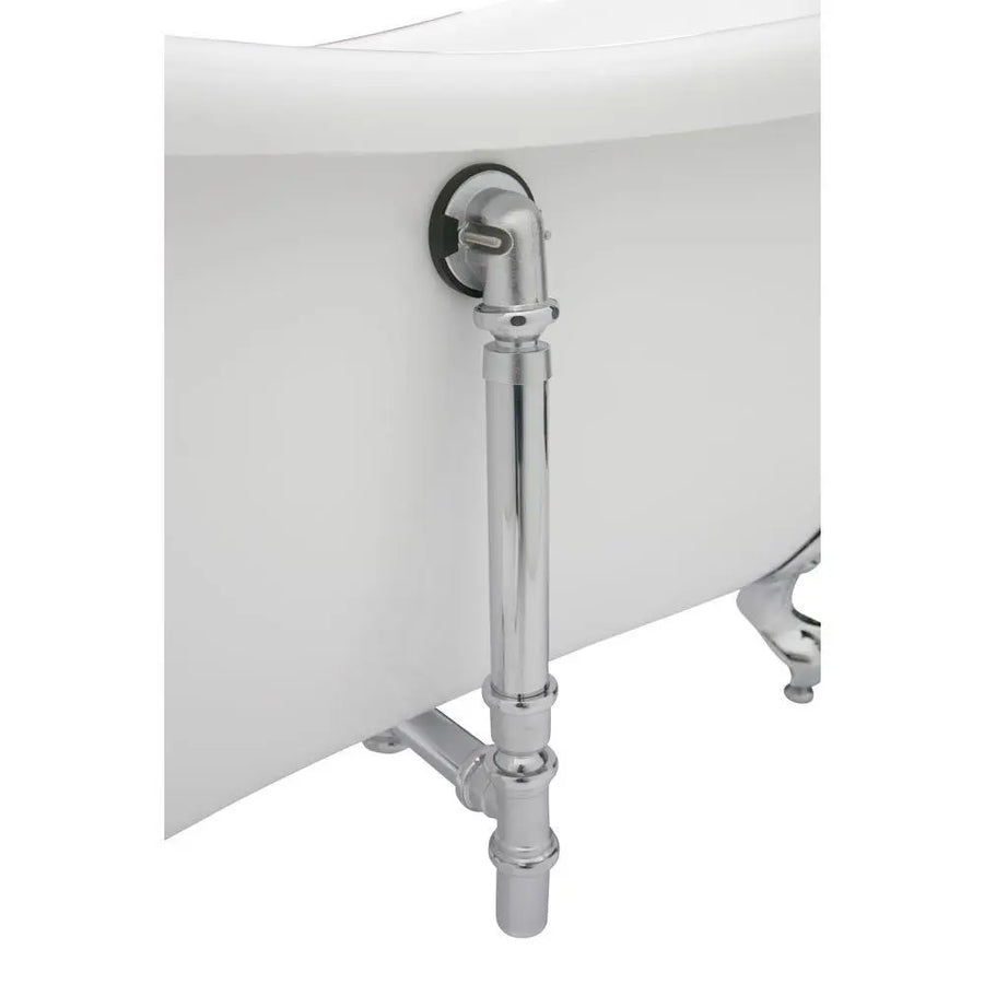 ANZZI Aegis Series FT-AZ082 5.7 ft. Acrylic Center Drain Freestanding Bathtub in Glossy White