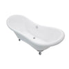 ANZZI Aegis Series FT-AZ082 5.7 ft. Acrylic Center Drain Freestanding Bathtub in Glossy White