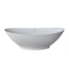 ANZZI Ala Series FT-AZ508 6.2 ft. Man-Made Stone Center Drain Freestanding Bathtub in Matte White