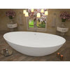 ANZZI Ala Series FT-AZ508 6.2 ft. Man-Made Stone Center Drain Freestanding Bathtub in Matte White