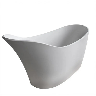 ANZZI Alto Series FT-AZ507 5.6 ft. Man-Made Stone Center Drain Freestanding Bathtub in Matte White