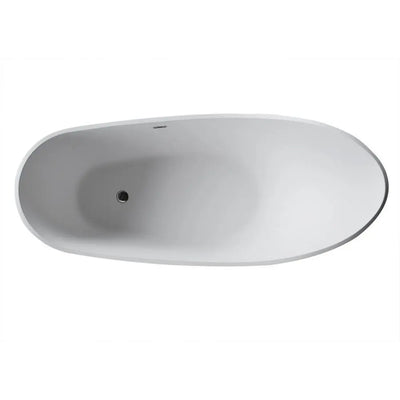 ANZZI Alto Series FT-AZ507 5.6 ft. Man-Made Stone Center Drain Freestanding Bathtub in Matte White