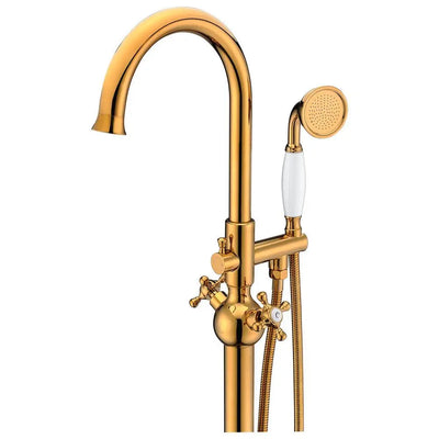 ANZZI Bridal Series FS-AZ0061RG 3-Handle Claw Foot Tub Faucet with Hand Shower in Gold