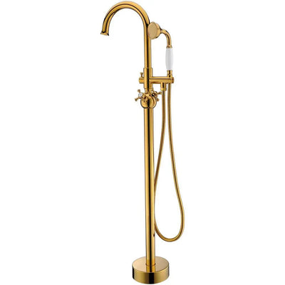 ANZZI Bridal Series FS-AZ0061RG 3-Handle Claw Foot Tub Faucet with Hand Shower in Gold