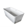 ANZZI Cenere Series 4.9 ft. Man-Made Stone Classic Freestanding Flatbottom Non-Whirlpool Bathtub in Matte White with Freestanding Faucet