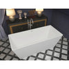 ANZZI Cenere Series 4.9 ft. Man-Made Stone Classic Freestanding Flatbottom Non-Whirlpool Bathtub in Matte White with Freestanding Faucet