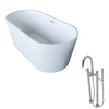 ANZZI Dover Series 5.6 ft. Acrylic Classic Freestanding Flatbottom Non-Whirlpool Bathtub in White with Freestanding Faucet