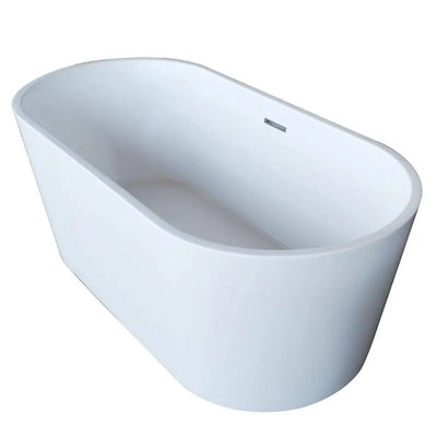 ANZZI Dover Series 5.6 ft. Acrylic Classic Freestanding Flatbottom Non-Whirlpool Bathtub in White with Freestanding Faucet