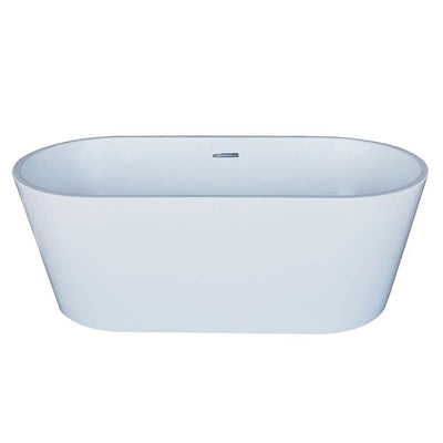 ANZZI Dover Series FT-AZ009 5.6 ft. Acrylic Center Drain Freestanding Bathtub in Glossy White