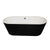 ANZZI Dualita Series Acrylic Center Drain Freestanding Bathtub in Glossy Black