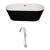 ANZZI Dualita Series Acrylic Classic Freestanding Flatbottom Non-Whirlpool Bathtub in Black with Freestanding Faucet