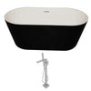 ANZZI Dualita Series Black Soaking Tub with Freestanding Faucet