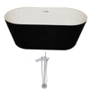 ANZZI Dualita Series Black Soaking Tub with Freestanding Faucet