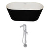 ANZZI Dualita Series Black Soaking Tub with Freestanding Faucet