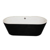 ANZZI Dualita Series Black Soaking Tub with Freestanding Faucet