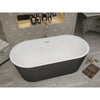 ANZZI Dualita Series Black Soaking Tub with Freestanding Faucet