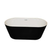 ANZZI Dualita Series Acrylic Classic Freestanding Flatbottom Non-Whirlpool Bathtub in Black with Freestanding Faucet